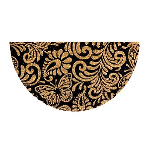 Capacho Fibra De Coco Ml 60 x 33cm Arabesco Preto Uzzo