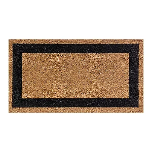 Capacho De Porta Fibra De Coco Borda Preta 60X33cm Uzoo