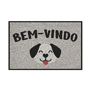 Capacho De Porta Vinílico Estampado Bem-Vindo Cachorro 60X40cm Uzoo
