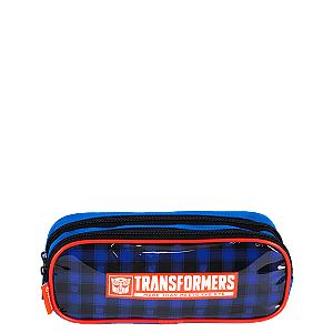 Estojo 2 Compartimentos Transformers Optimus Colorido Sestini