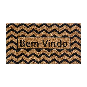 Capacho De Porta Fibra De Coco Zig Zag 60X33cm Uzoo