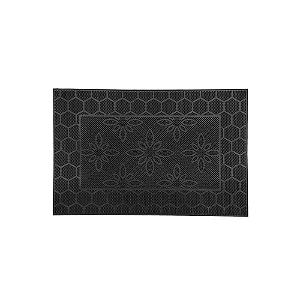 Capacho De Porta Borracha Dots Flor 60X40cm Uzoo