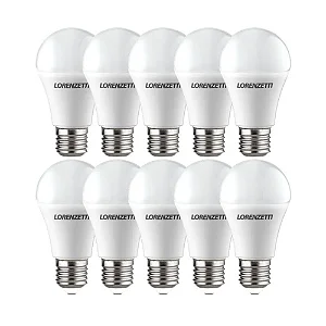 Kit 10 Peças Lâmpada Led Bulbo 9w Branca Bivolt Base E27 Lorenzetti