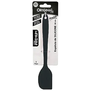Espátula De Silicone Reta Premium Preta e Vermelha 20cm Original Line