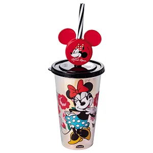 Copo Refri Furta-cor Com Pin Minnie Vermelho 500 ml Plasutil
