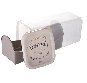 Porta Biscoito e Torradeira Decorado Plasutil