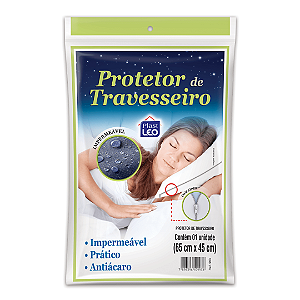 Capa Protetor de Travesseiro com Zíper Impermeável Plast Leo