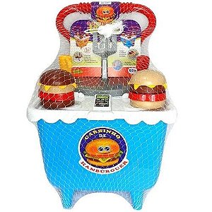 Carrinho de Hamburguer Infantil Azul Tilin