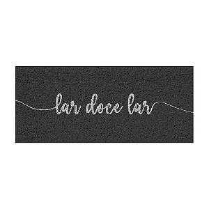 Capacho De Porta Vinílico Estampado Lar Doce Lar Grafite 70X30cm Uzoo