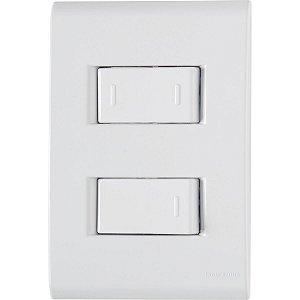 Conjunto 4x2 com 1 Interruptor e 1 Interruptor Paralelo 10 a 250 V Branco Tramontina