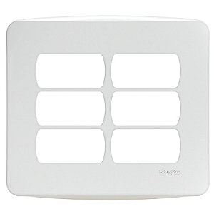 Placa 4x4 6 Postos Com Suporte Miluz Branca S3b27560