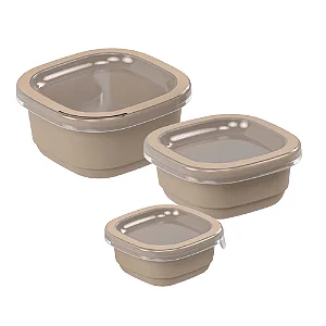 Conjunto 3 Potes Encaixaveis Com Visor Lume Plasutil