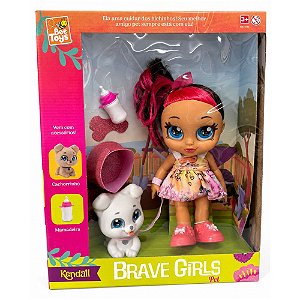 Boneca Brave Girls Kendall Pet Com Acessórios - Bee Toys