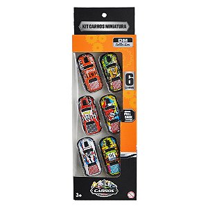 Kit 6 Carros Miniatura Pull Back DM Collection Variados - DM TOYS