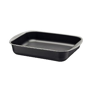 Assadeira Funda Tramontina Brasil em Alumínio com Rev. Interno e Externo Antiaderente Starflon Max Grafite 28cm 3,3L
