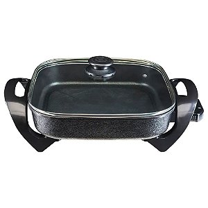 Panela Elétrica Mangiare Quadrada 1500W 30cm APEQ01I-01 Preta 127V - Agratto