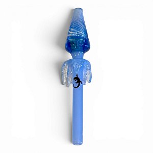 Piteira de Vidro Gecko Implosion Ice Artesanal | Piteira Artística Exclusiva