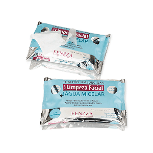 Toalhas Umedecidas Para Limpeza Facial com Água Micelar Fenzza Make Up