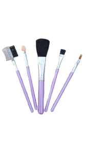 Kit 5 Pinceis de Maquiagem Kill Cover - Blush - Corretivo - Sombra - Batom - Pente Escova