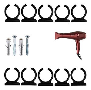 100 suporte secador de cabelo universal de parede+parafusos