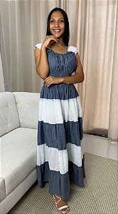 Vestido Tipo Jeans com Lezi Boho Chic