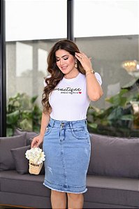 Saia Jeans Azul Claro
