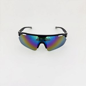VistaLab Flash preto com espelhado colorido + case esportiva