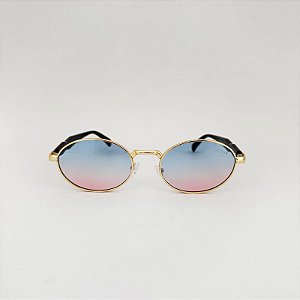Bruges dourado com degrade azul e rosa