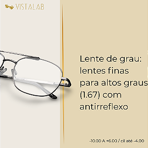 Lente de Grau: finas (1.67) com antirreflexo