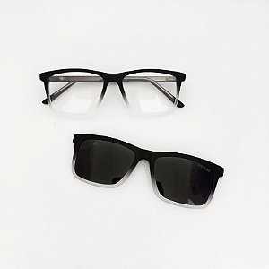 Grau + Solar: Popclip preto com transparente