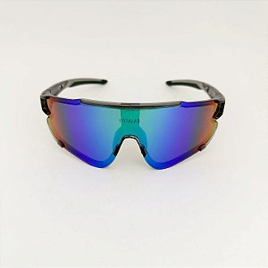 Frizzo preto com espelhado azul + case esportiva