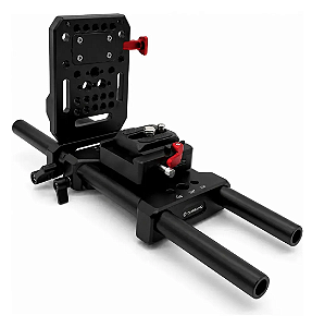 Base plate V Mount Rig Longarina15mm Kit Dslr Video Camerapro Preto - Preto