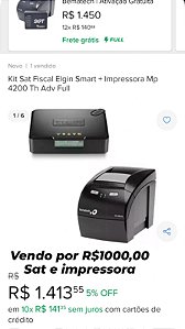 Kit Sat Fiscal Elgin Smart + Impressora Bematech Mp 4200 Th Adv Full