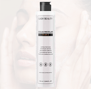 Água Micelar Lady Beauty 5 em 1 | Limpeza Profunda e Hidratação para sua Pele