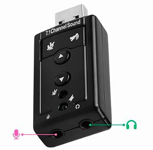 Adaptador de Som USB 2.0 Conexão P2 para Fone e Microfone HB-T64 Knup