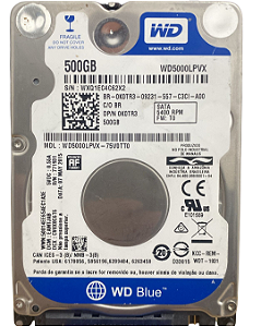 Hd Para Notebook Western Digital Blue 500GB Cinza