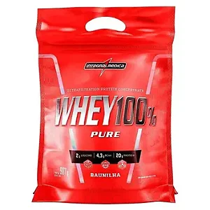 WHEY 100% PURE INTEGRALMEDICA 900G REFIL BAUNILHA