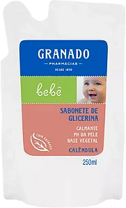 SABONETE GRANADO BEBE 250ML LÍQUIDO GLICERINA CALÊNDULA REFIL