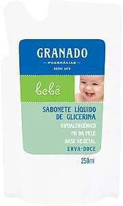 SABONETE GRANADO BEBÊ 250ML LÍQUIDO GLICERINA ERVA DOCE REFIL