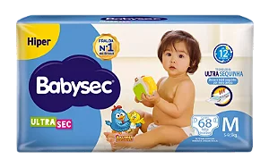 FRALDA BABYSEC GALINHA PINTADINHA HIPER M 68UN