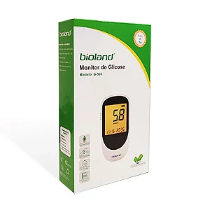 Kit Medidor de Glicose G-425-3 Completo com 50 tiras Bioland  Com 50 tiras.