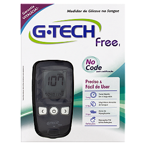 KIT MEDIDOR GLICOSE G-TECH FREE C/10 TIRAS