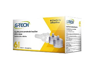 AGULHA P/INSULINA G-TECH 6MM CX C/100 UND