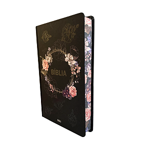 Bíblia Feminina Flores Preta-Capa Dura NVI-Palavras Grifadas