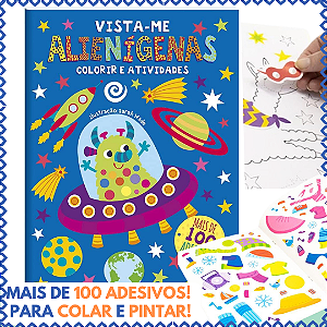 Livro De Colorir E Atividades Alienígenas Vista-me Adesivos