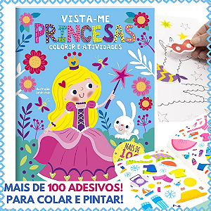 Livro De Colorir E Atividades Princesas Vista-me Adesivos