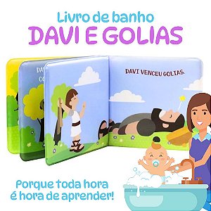 Livro de banho Bíblico para Bebê Davi e Golias - Bíblicos de Banho Livro Infantil - Todolivro