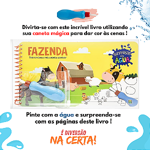 Livro Surpresas Com Água–Fazenda -Pintando com Água - Aquabook