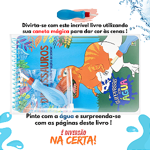 Livro Surpresas Com Água–Dinossauros -Pintando com Água - Aquabook