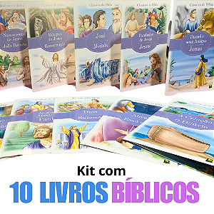 Kits Clássicos da Bíblia com 10 Livros Ilustrado Brasileitura